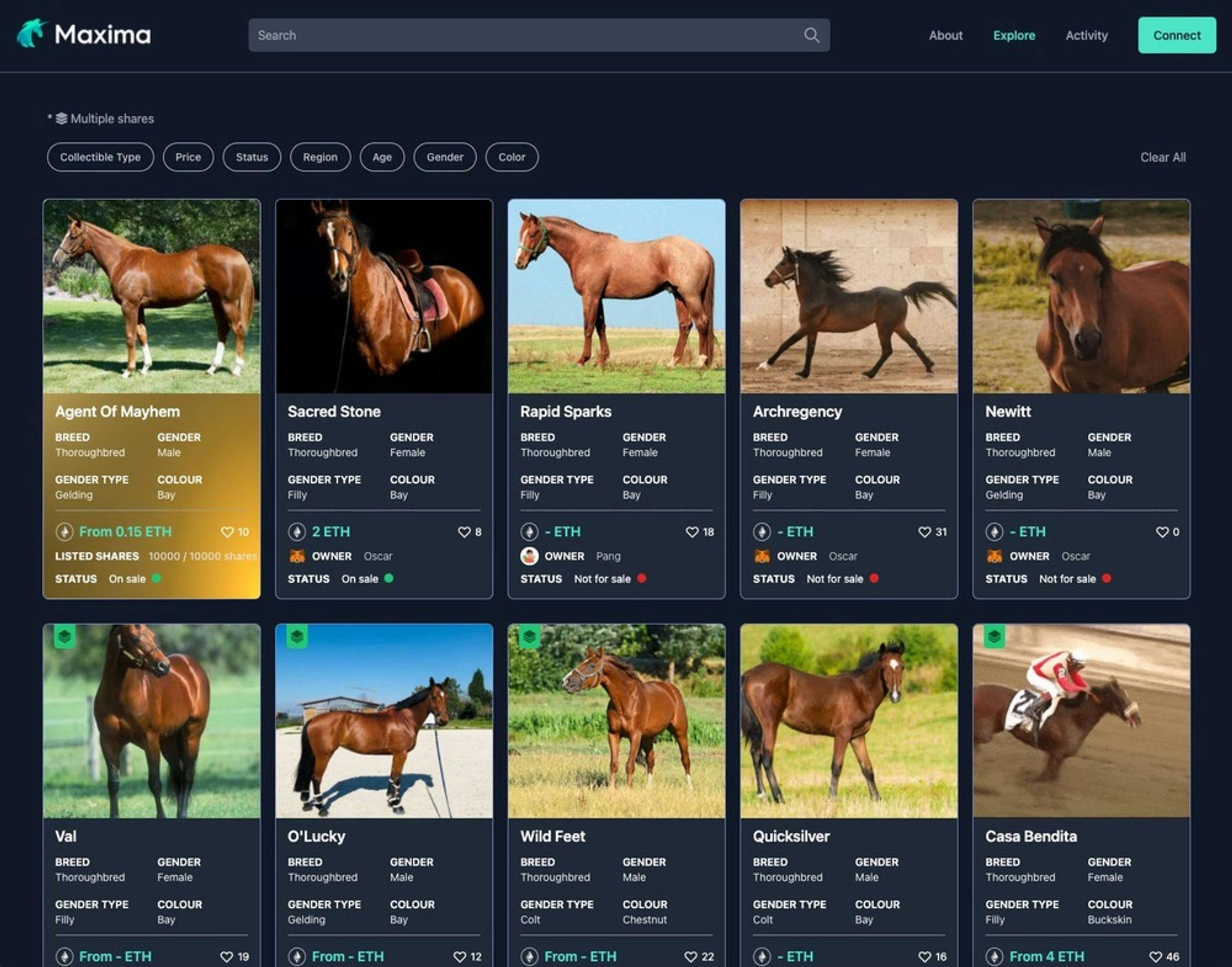 NFT Marketplace for Realworld Horses NFT,Marketplace,Web NFT Marketplace Development Maxima notion image